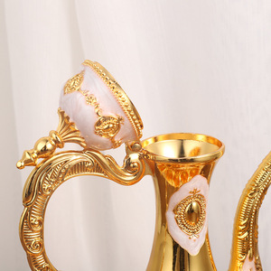 Rượu Vang đặt khay flaon rượu vang thủy tinh ba mảnh thiết lập Kim loại rượu vang Divider xách tay xử lý cổ điển dập nổi tinh tế đồ dùng nhà bếp - Product Image 3