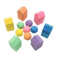 18 pièces de blocs de construction fantaisie colorés sans poussière, en forme de boule, de maison et de cube, empilables et assemblables, pour la création de graffitis pour enfants