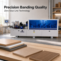 Machine de chantournage automatique 8 fonctions pour PVC et MDF, avec pré-fraisage, coupe d'angle et rainurage