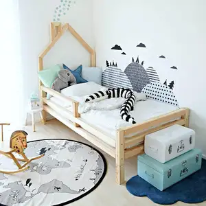 Custom ins Nordic style simple children's small house shape baby bed solid wood children's bed
