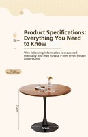 Table basse ronde multifonctionnelle YueChun en MDF, diverses tailles, avec fonction de nettoyage facile pour salon