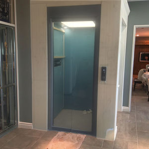 Lift Mini 2 tingkat 2 orang untuk penggunaan perumahan Lift Villa kecil dengan mesin traksi tanpa gigi dan Drive AC lantai PVC - Product Image 1