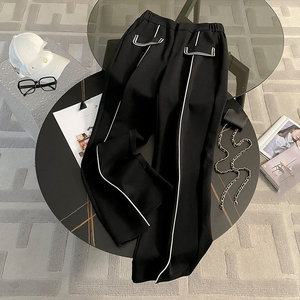 Quần áo nữ giản dị, thời trang xuân thu, thể thao, phụ kiện cà vạt hải quân, áo hoa, Bộ Quần giản dị, hai mảnh - Product Image 6