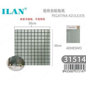 Adesivo per piastrelle Ilan autoadesivo 30x30cm con superficie a specchio per decorazione murale - Product Image 1