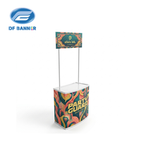Comptoir d'exposition portable pliable en aluminium et plastique robuste avec toile en PVC rigide