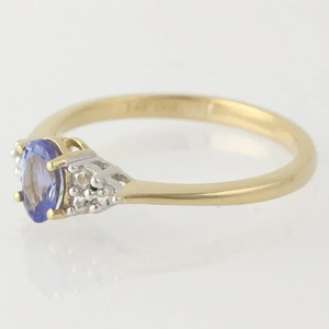 Gold Plated 925 Sterling Silver Opal &amp; Tanzanite Tiny <strong>Dainty</strong> <strong>Ring</strong> - Product Image 5