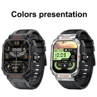 Montre connectée G55 avec écouteurs TWS 2 en 1, style sport pour homme, montre connectée d'extérieur avec écran de 2,01 pouces et casque sans fil
