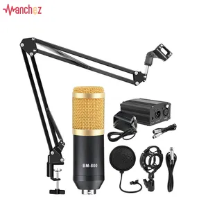 Manliu bm800 PLUS-micrófono de condensador PARA karaoke, estudio con micrófono de grabación con alimentación phantom