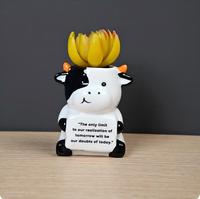 Pot de fleurs en céramique miniature personnalisé en forme de vache mignonne pour plantes succulentes et cactus, idéal comme cadeau inspirant