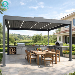Gazebo QINGYING <span class=keywords><strong>de</strong></span> Alta Calidad, Pérgola <span class=keywords><strong>de</strong></span> Aluminio Moderna, Ajustable, Impermeable y Motorizada <span class=keywords><strong>para</strong></span> Exteriores - Product Image 1