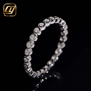 Anillo de Diamante Cultivado en Laboratorio con Certificación IGI, Oro Blanco para Mujer, Corte Brillante Redondo, Estilo Clásico de Compromiso, Banda con Pavé Completo, Regalo de Joyería - Product Image 2