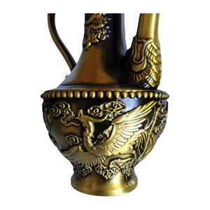 Pots à vin et théières en cuivre vintage avec motifs de dragon et de phénix Décorations d'ornements d'intérieur en métal à haut bec - Product Image 5