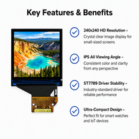 Module LCD TFT IPS circulaire de 1,33 pouces, résolution 240x240, interface série 4 fils avec rétroéclairage LED pour montre connectée, directement de l'usine
