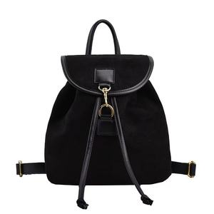 Mochila de gamuza con diseño de solapa con cordón y gran capacidad - Product Image 5