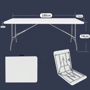 6 ft nhựa gấp chỗ ngồi 6 chân Acrylic ăn uống và dã ngoại hàng đầu bề mặt rắn dài vuông có thể gập lại bảng - Product Image 3