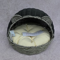 Lit pour chat en rotin PE tressé fait main, berceau artisanal pour animaux de compagnie, panier en osier pour chaton, coussin lavable écologique pour la décoration du salon