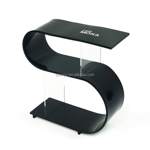 תיק מגזין <span class=keywords><strong>plexiglass</strong></span> לעמוד סלון שחור עומד שולחן צד ים בצורת ארון אחסון תצוגה מדף ספרים אקריליק - Product Image 4