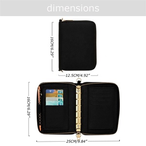 สมุดบันทึกปกหนังเย็บลาย A7 สีทอง 24 สี ยี่ห้อ Yihe รุ่นขายดี พร้อมช่องเก็บเงิน/ธนบัตร/ใบเสร็จ - Product Image 4