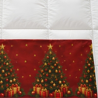 Chemin de lit de Noël, tapis de table, style dessin animé, tissu RPET, dos antidérapant en caoutchouc, impression intégrale, logo personnalisé, 200x240mm