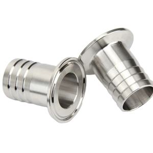 सैनिटरी स्टेनलेस स्टील त्रि-क्लैंप नली कूपिंग पाइप फिटिंग फेरीनियम के साथ गर्दन की छाल पूंछ के साथ - Product Image 2