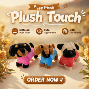 HUGMEI Super Soft Organic Cotton Flannel Collie Dog Puppy Plush Toy <strong>Dachshund</strong> <strong>Gift</strong> for Stress Relief - Product Image 1