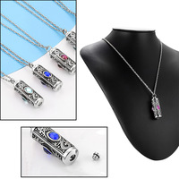 Collier personnalisé en forme de cylindre pour cendres d'animaux de compagnie, en acier inoxydable 316L, motif zodiacal, pendentif commémoratif poli miroir
