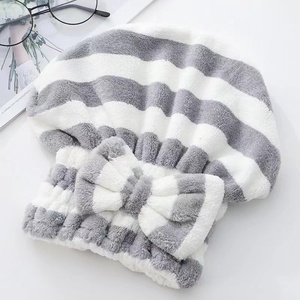 Serviettes de séchage capillaire en <span class=keywords><strong>microfibre</strong></span>, turban de séchage pour <span class=keywords><strong>cheveux</strong></span>, bonnet de séchage à nœud, enveloppe douce en polaire corail pour la salle de bain, le spa et l'hôtel - Product Image 5