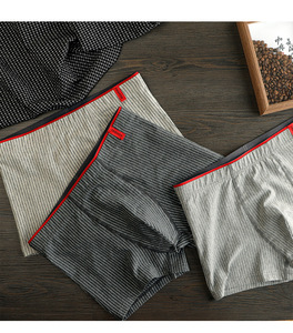 Sous-vêtements de sport en coton pour hommes, shorts pour garçons, pantalons respirants à quatre coins, rayés, confortables, grande taille pour jeunes - Product Image 6