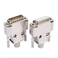 Conector de soldadura DB15 con capucha metálica, conector macho hembra D-Sub de 15 Pines, conectores adaptadores VGA de terminal RS232
