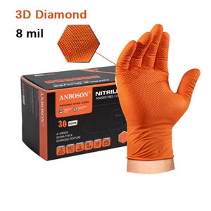 8Mil 10 Mil Diamond Texture logo Custom Industry Food Service Car Repair Mechanic Cleaning Disposable-<strong>glove</strong> Pure <strong>Nitrile</strong> <strong>Glove</strong> - Product Image 1