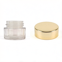 Pot en plastique PET transparent de luxe, grand format, pour crème pour les yeux et masque facial, avec couvercle à vis doré