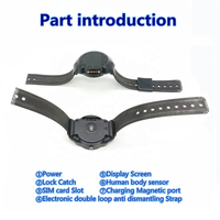 Bracelet de surveillance pour prisonnier 4G avec capteur de charge de batterie externe anti-démantèlement Blockchain