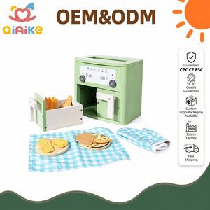 Ensemble de cuisine en bois pour enfants avec <span class=keywords><strong>friteuse</strong></span> à air et micro-ondes factices – <span class=keywords><strong>Jouet</strong></span> éducatif pour jeu de rôle préscolaire - Product Image 1