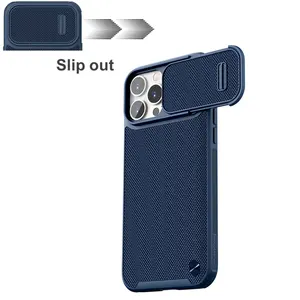 Nillkin-Funda de teléfono con cámara deslizante, cubierta de nailon y TPU a prueba de golpes para iPhone 13 Pro Max/iPhone 14 pro