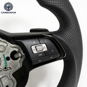Volant en cuir véritable compatible avec Volkswagen VW Polo MK7 Passat Golf 4 5 6 7 8 GTI R Line MK5 MK6 MK7 MK8 2015 2016 2017 - Product Image 5