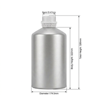 Bouteille en aluminium de 6,2 L de haute pureté avec poignée robuste pour huiles essentielles et produits chimiques