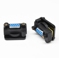Conector Industrial RS232 D-SUB de 9 Pines DIN, Hembra a Hembra, Carcasa PA, 5A, IP67, para Soldar en Panel VGA