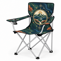 Chaise de camping en gros avec porte-gobelet latéral et logo et motif personnalisés pour club de randonnée en plein air