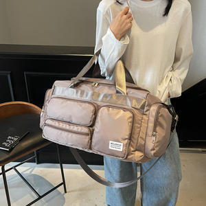 Large-Capacity Unisex Foldable Solid Color Duffle Bag Short-Distance Travel Fashionable Polyester Carry-On <b>Luggage</b> Zipper - Product Image 5