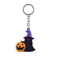 Porte-clés PVC Halloween 3D en forme de poupée de dessin animé, pendentif personnalisé DIY, breloque mignonne pour sac, cadeau de fête, nouveauté 2026