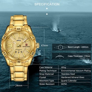 Montre-bracelet pour homme NAVIFORCE, marque de luxe, montre classique à quartz originale pour homme, étanche, bracelet en acier, montre pour homme - Product Image 5