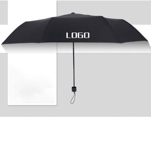 Parapluie manuel pliant en 3 sections JX avec logo personnalisé, ouverture et fermeture automatiques, tissu anti-UV, double couche imperméable, idéal pour les voyages et la promotion - Product Image 4