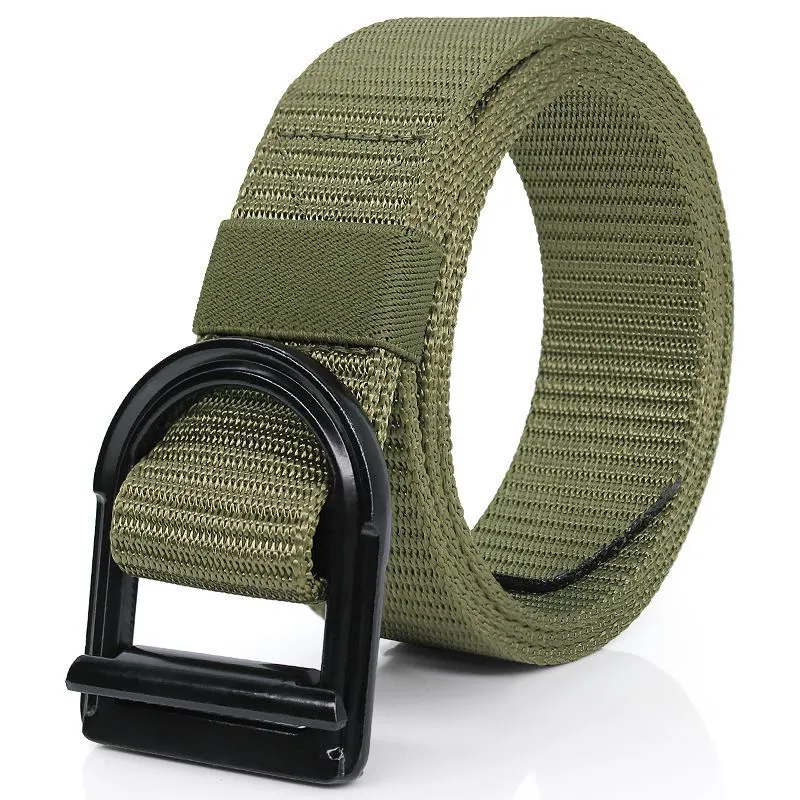 Wholesale Zinc Alloy D-shaped buckle 1.5'' wide tactical nylon waist Belt canvas woven fabric men's belt
