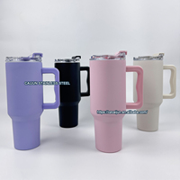 Gobelet de voyage isolé sous vide à double paroi en acier inoxydable Tasse à café d'une capacité de 40oz avec poignée et couvercle Anti-déversement Anti-fuite