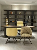 Bureau d'ordinateur de haute qualité, mobilier luxueux et moderne, base en bois et métal, bureau à domicile