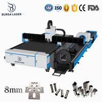 Machine de découpe laser fibre CNC pour tubes et tôles, directement de l'usine, avec contrôleur Cypcut, système automatique professionnel 5 axes