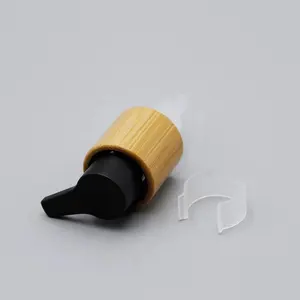 24Mm 24 410 Hitam Top Plastik Sampo Bambu Botol Cairan Losion Dispenser Tangan Pompa Pengeluaran Bambu Hitam