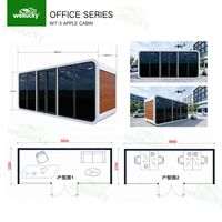 WELLUCKY Apple Cabin Pod : Bureau modulaire préfabriqué mobile pour jardin, cour, atelier, studio, maisonnette