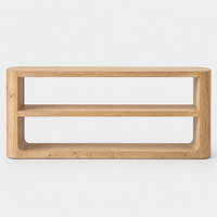 Table console minimaliste en bois texturé, finition haute résistance, faite à la main, à structure ouverte, pour projets résidentiels modernes