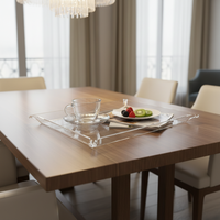 Plateau en acrylique moderne pour aliments, présentoir de messages, organisateur pour salle de bain et cuisine, plateau à gâteaux en acrylique